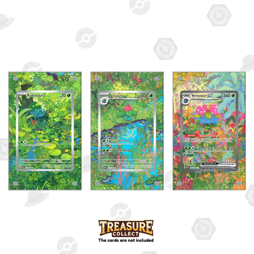 Bulbasaur, Ivysaur, Venusaur 151 Pokmon Extended Artwork Display Ca TreasureCollect Bulbasaur, Ivysaur, Venusaur 151 Pokmon Extended Artwork Display Ca TreasureCollect
