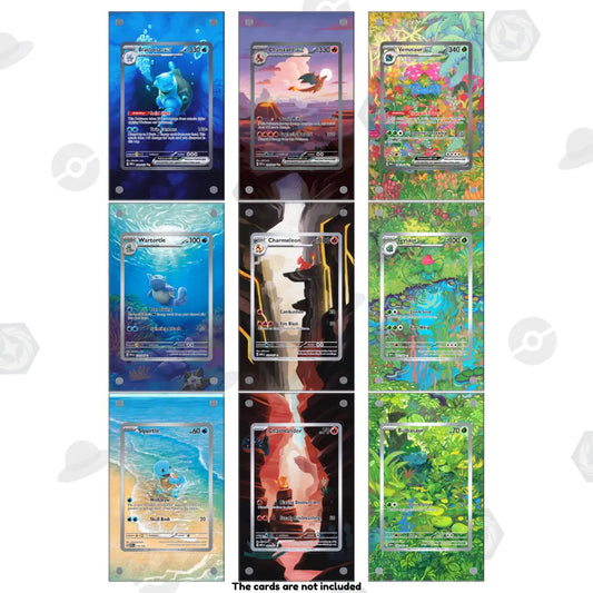 Pokémon 151 Starter Evolutions Bundle – Extended Artwork Display Cases